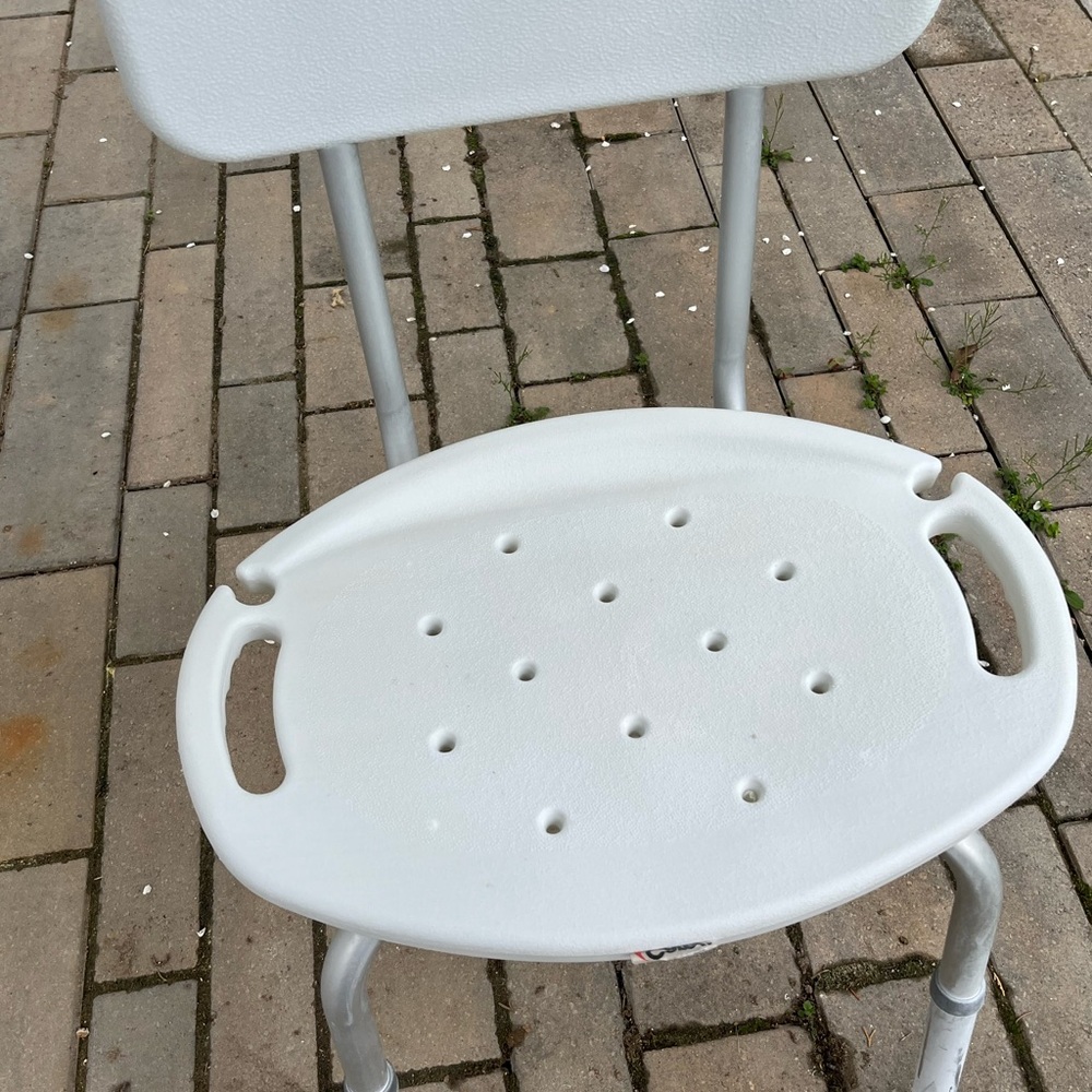White Shower Chair with side Handles
